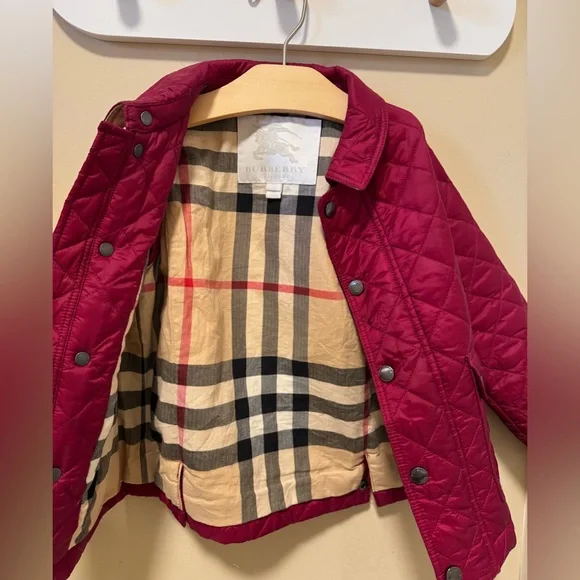 Burberry Kids Quilted Jacket - Burgundy - Picture 3 of 12